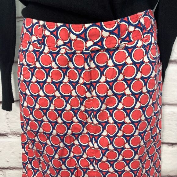 Van Heusen Pencil Skirt Size 6 Pink & Blue Circles Tailored Stretch Geometric - Picture 3 of 15